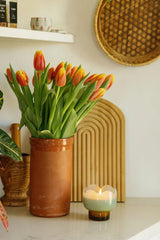 Glass Tulip Candle Wisteria
