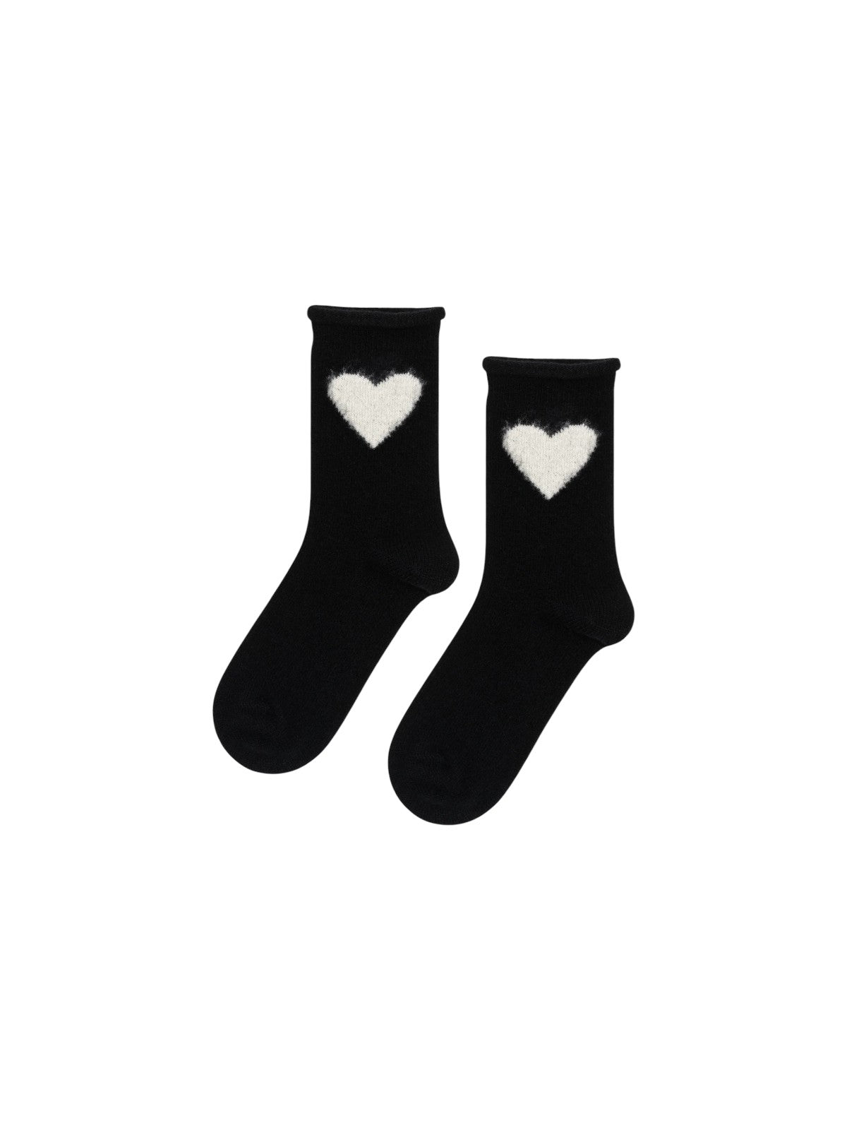 Socks Cashmere Heart Charcoal