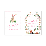 Baby Milestone Cards Woodland Pink