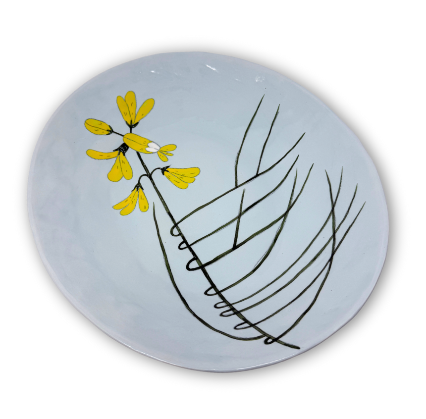 New Large Oval Platter Flower Blue