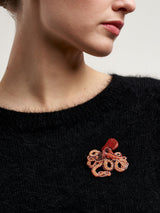 Brooch Ruby Octopus