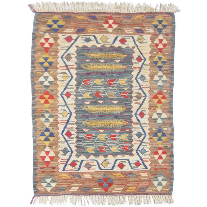 Wild Wheat Indigo Kilim Rug
