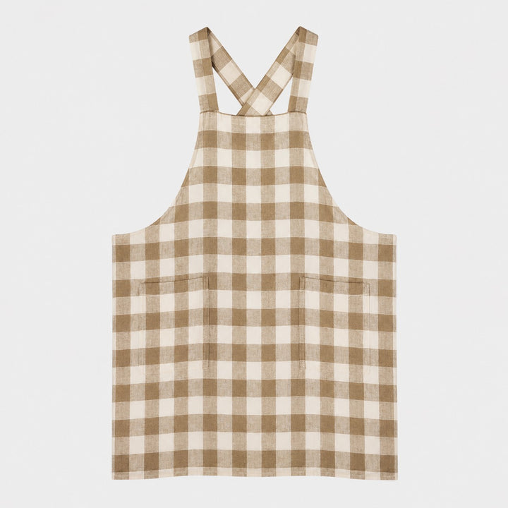 Apron Gingham Noisette