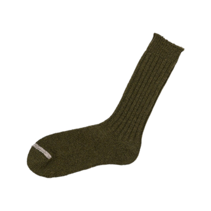 Wool Ribbed Socks Khaki