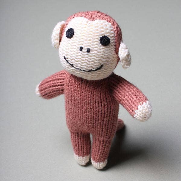 Knitted Monkey Rattle Toy