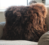 Sheepskin Pillow Rectangle Brown
