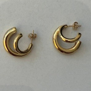 Earrings Thick Double Hoop