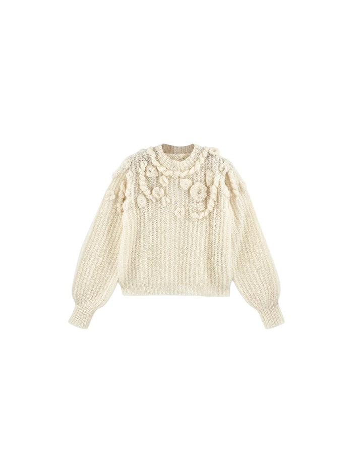 Sweater Moritz Embroidered Cream