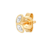 Fine Double White Topaz Leaf Stud