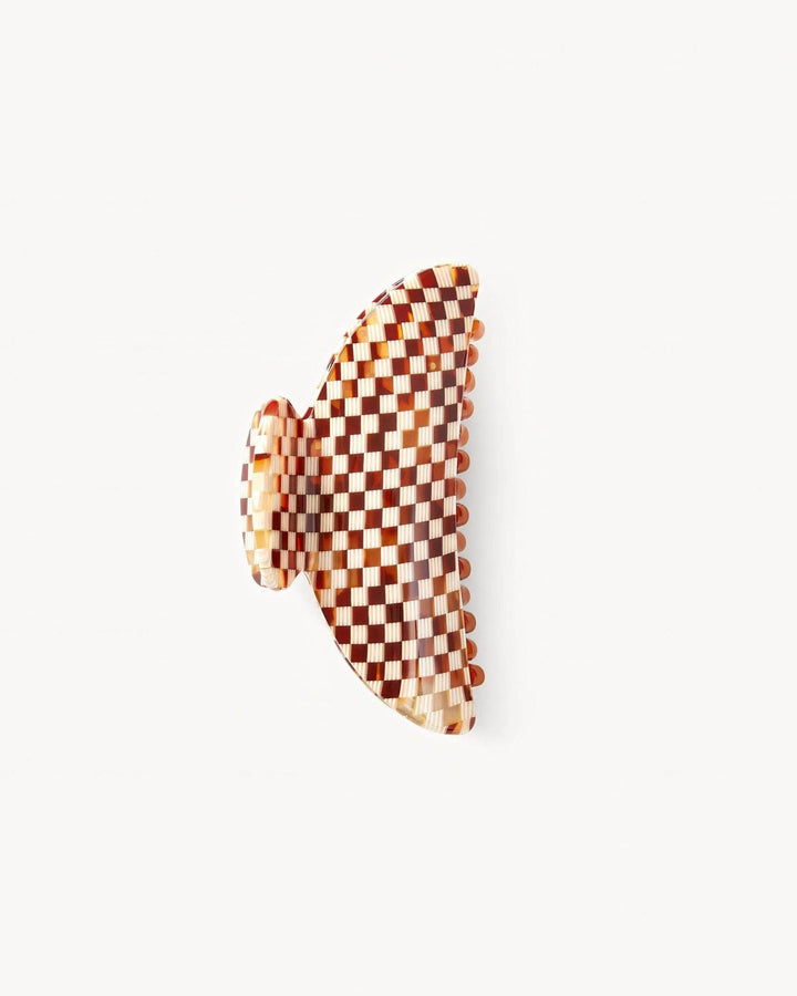 Midi Hair Clip Tortoise Checker