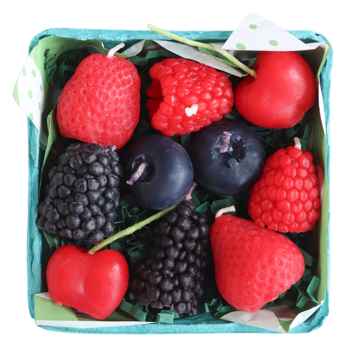 Mixed Berry Beeswax Birthday Candles: 10
