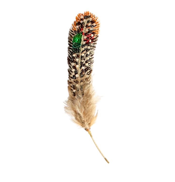 Brooch Peacock Pheasant Feather