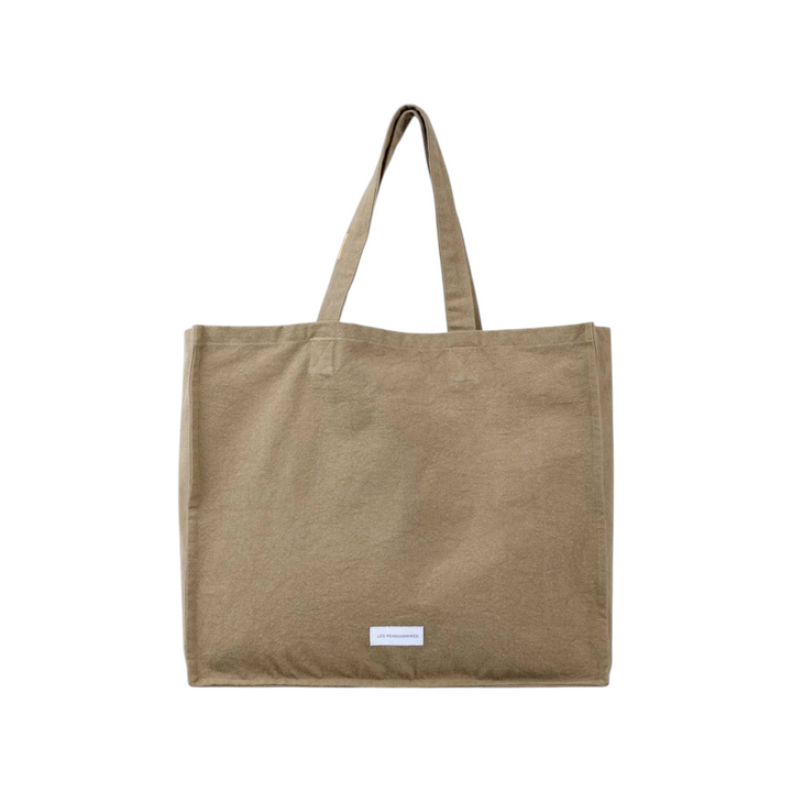 The Tiny Finch large lime green organic cotton canvas tote bag with a minimalist design and interior pocket.