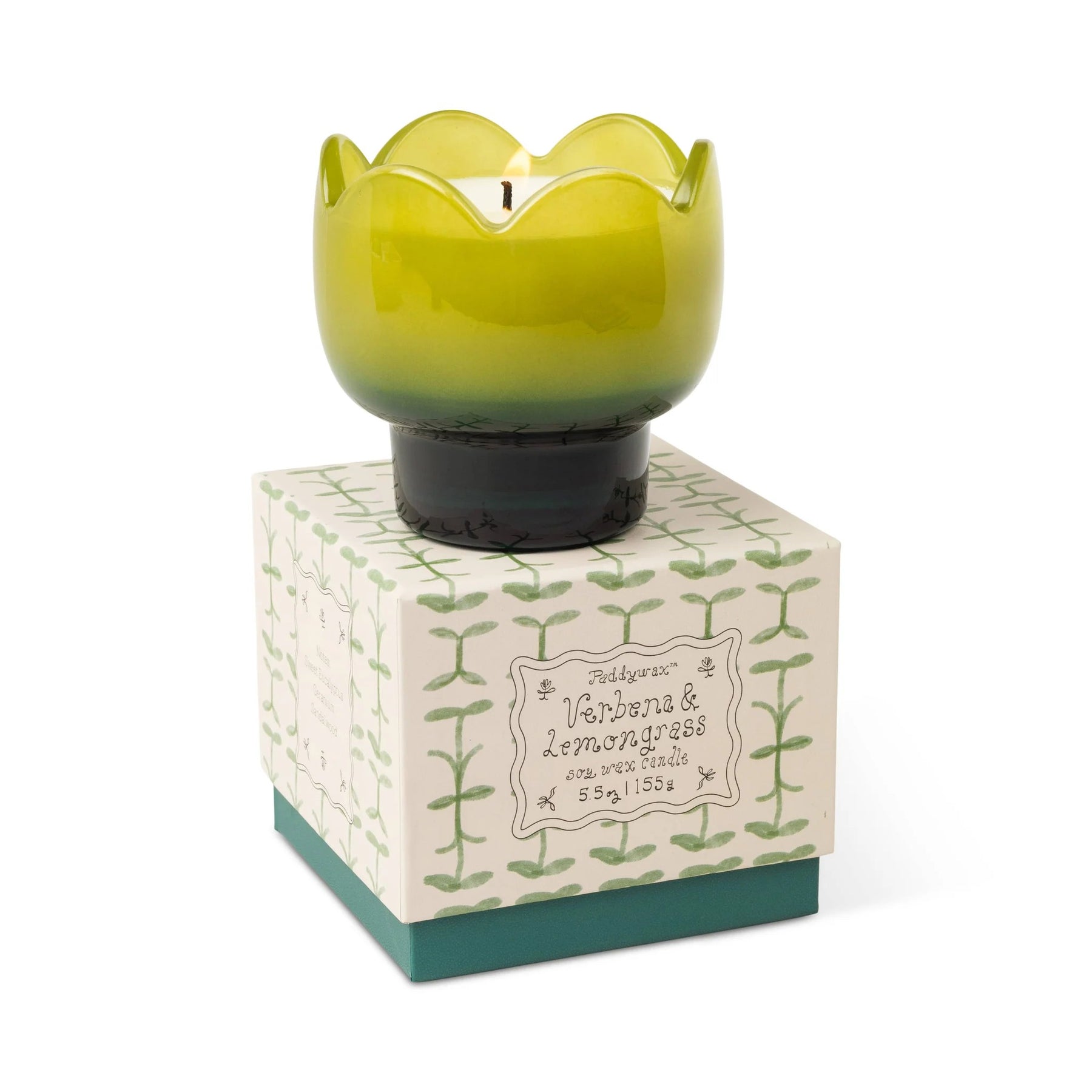 Glass Tulip Candle Verbana Lemongrass