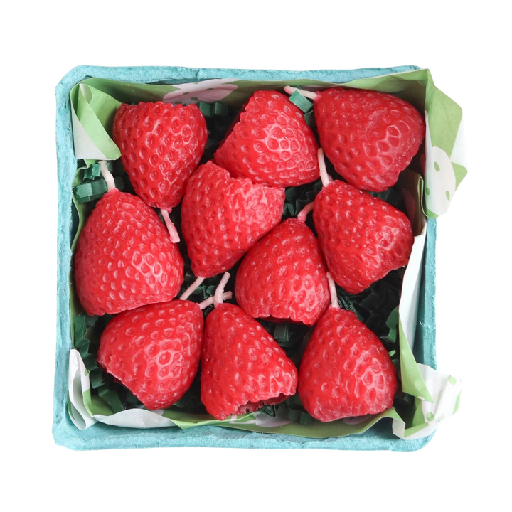 Strawberry Beeswax Candles Set of 10
