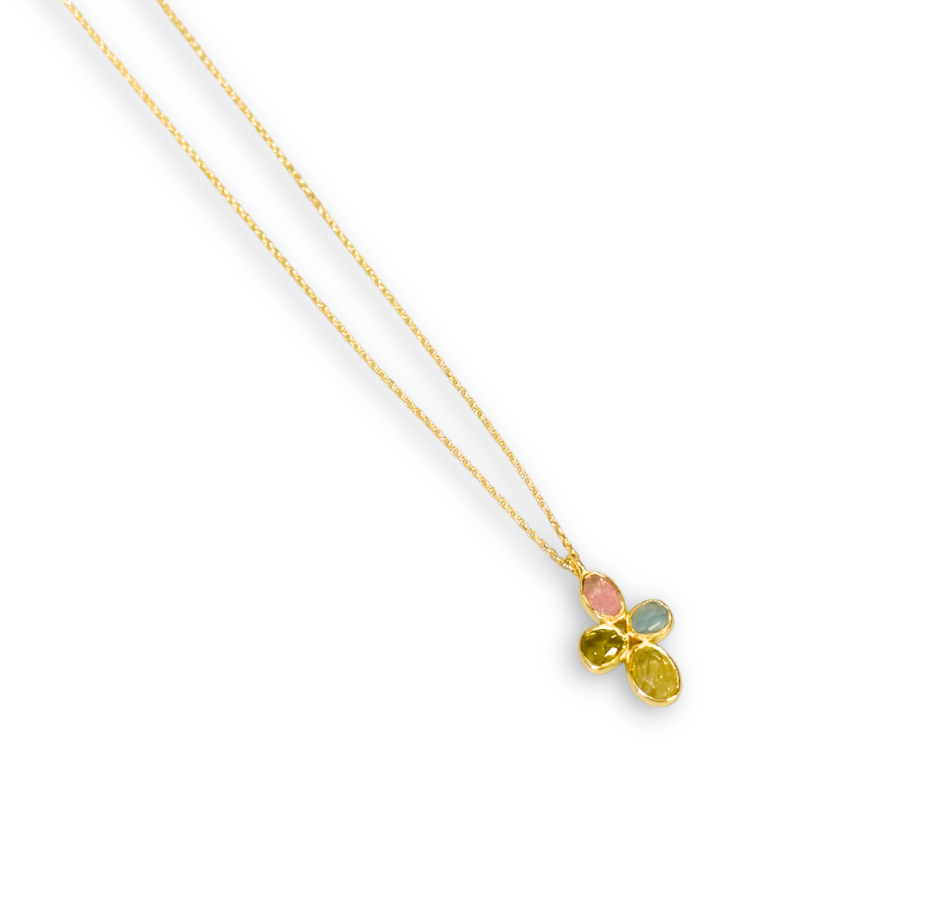 Rani Multi Stone Green Necklace