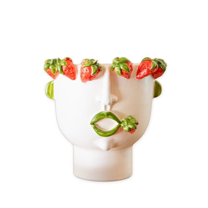 Face Vase Medium Strawberries