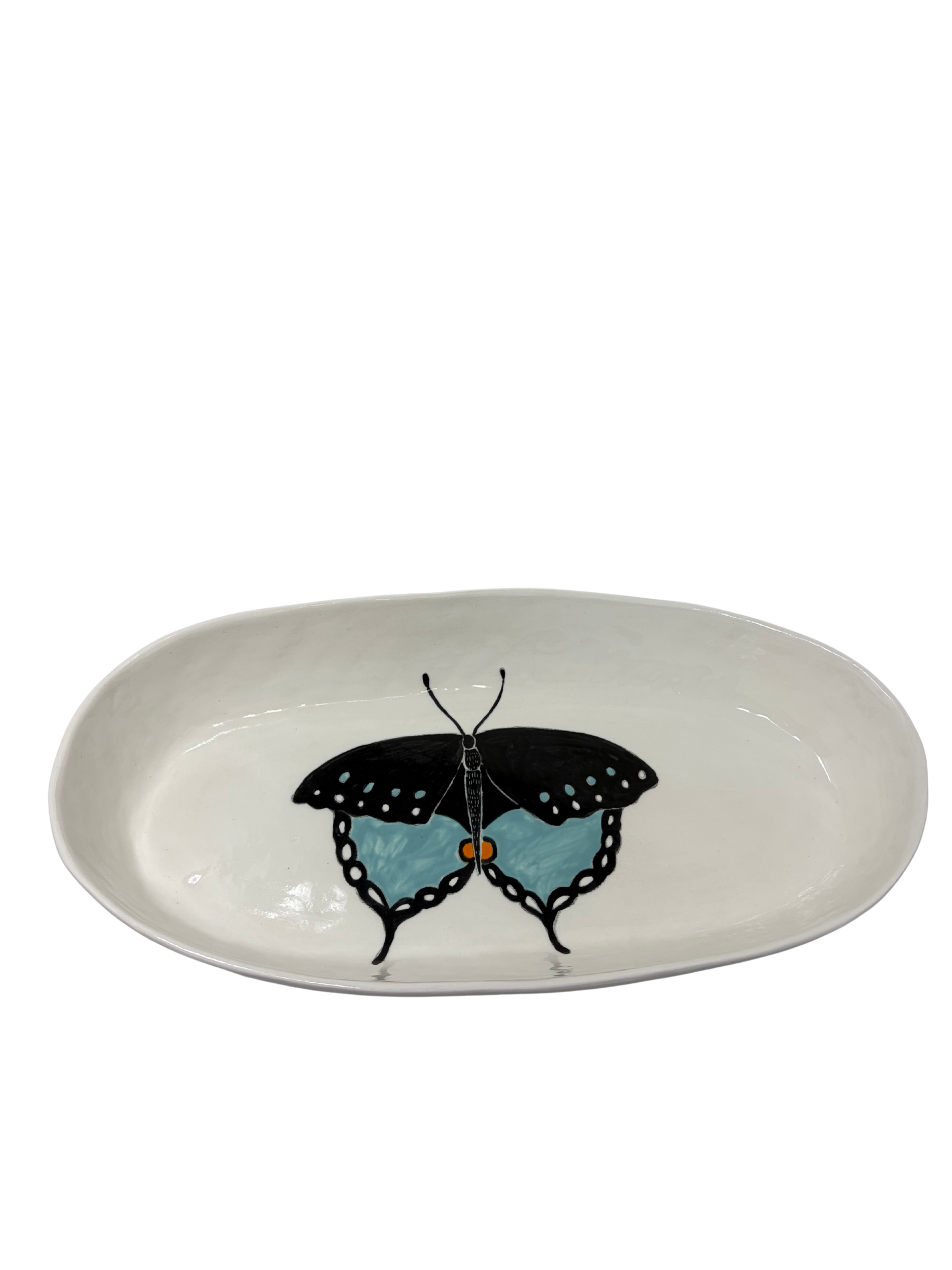Large Oval Platter Butterfly 2