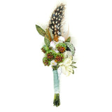 Brooch Spotted Feather Boutonniere