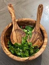 Natural Olive Family Salad Bowl 11"