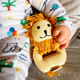 Knitted Lion Rattle Toy