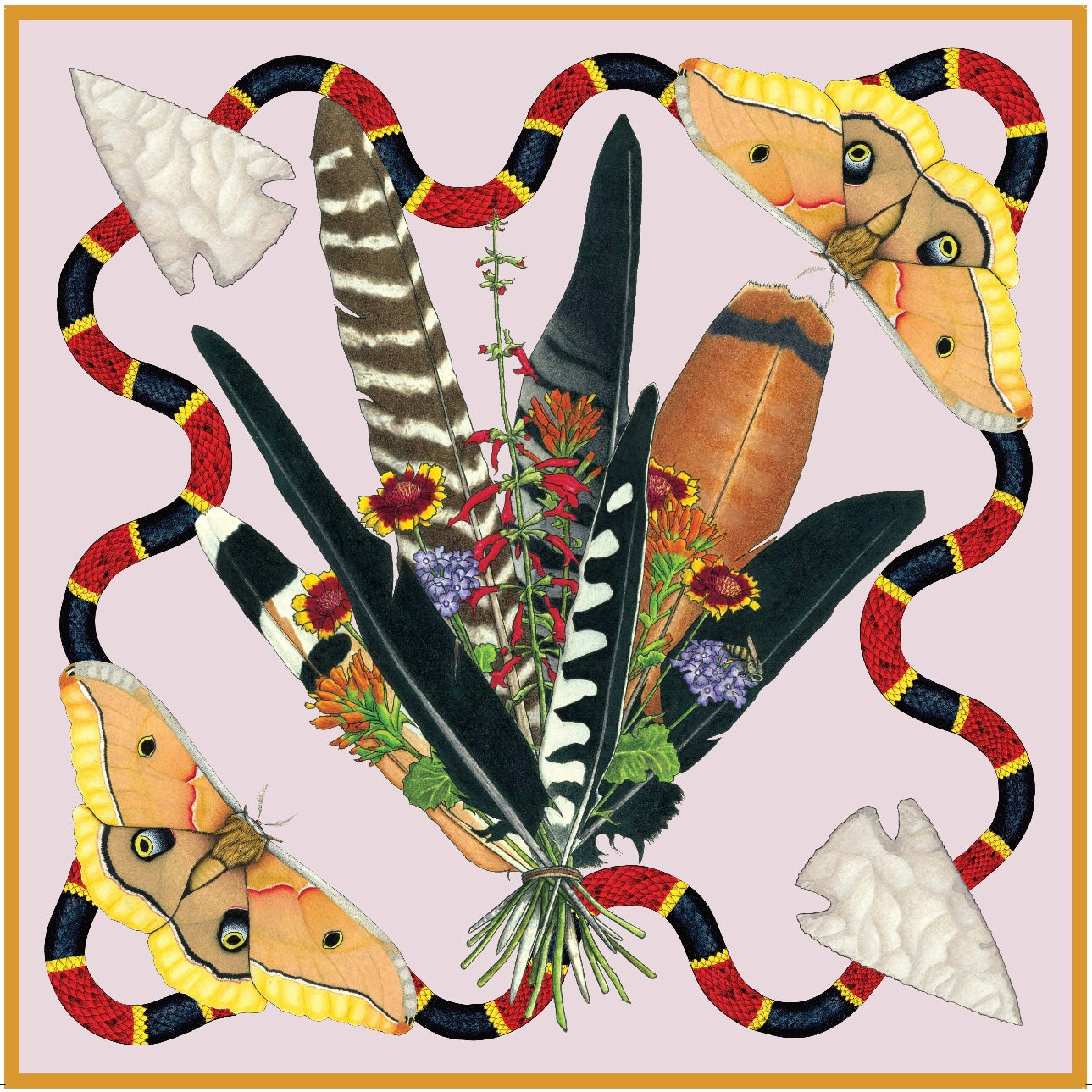 Kerr Chief Scarf Feather Bouquet Primrose