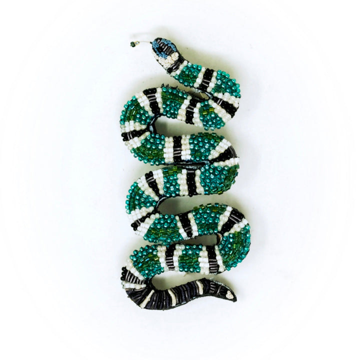 Brooch Green Snake