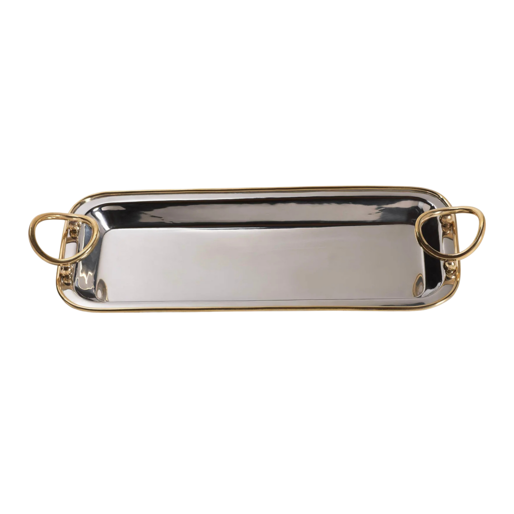 Polished Nickel & Gold Tray