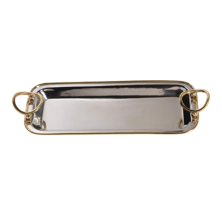 Polished Nickel & Gold Tray