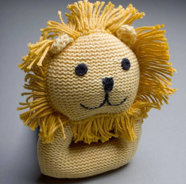 Knitted Lion Rattle Toy