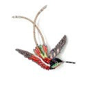 Brooch Crimson Topaz Hummingbird