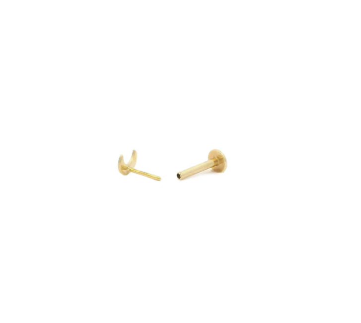 Flat Back Stud Crescent Moon