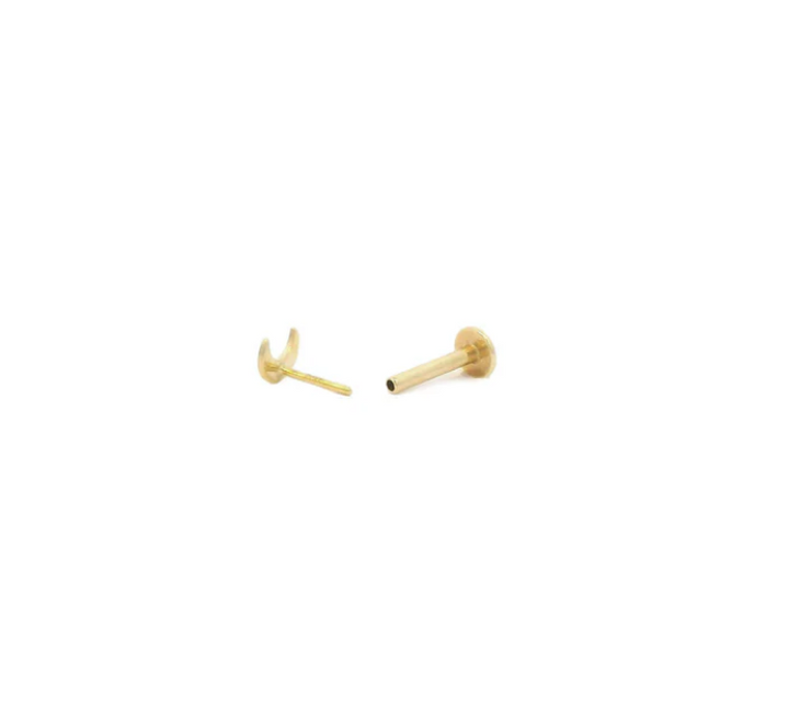Flat Back Stud Crescent Moon
