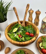 Natural Olive Family Salad Bowl 10"