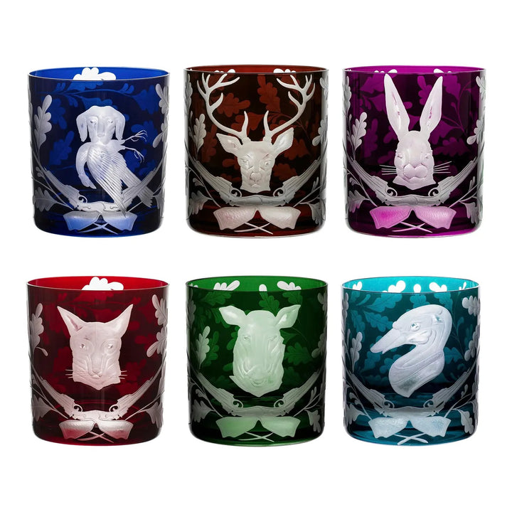 Double Old Fashioned Forest Folly Assorted Colors Set of 6