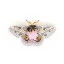 Brooch Pink Eyed Silk Moth