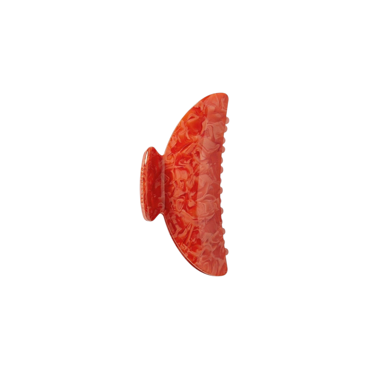 The Tiny Finch Midi Hair Clip in Poppy red marbled Italian acetate with a double-walled claw design.