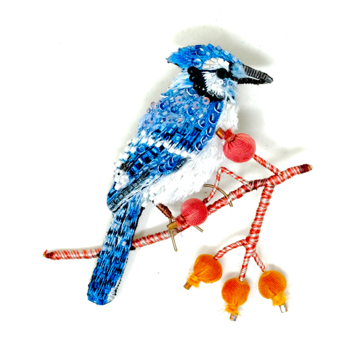 Brooch Singing Blue Jay
