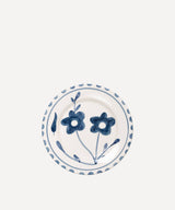 Blue Flowers Dessert Plate Set 4