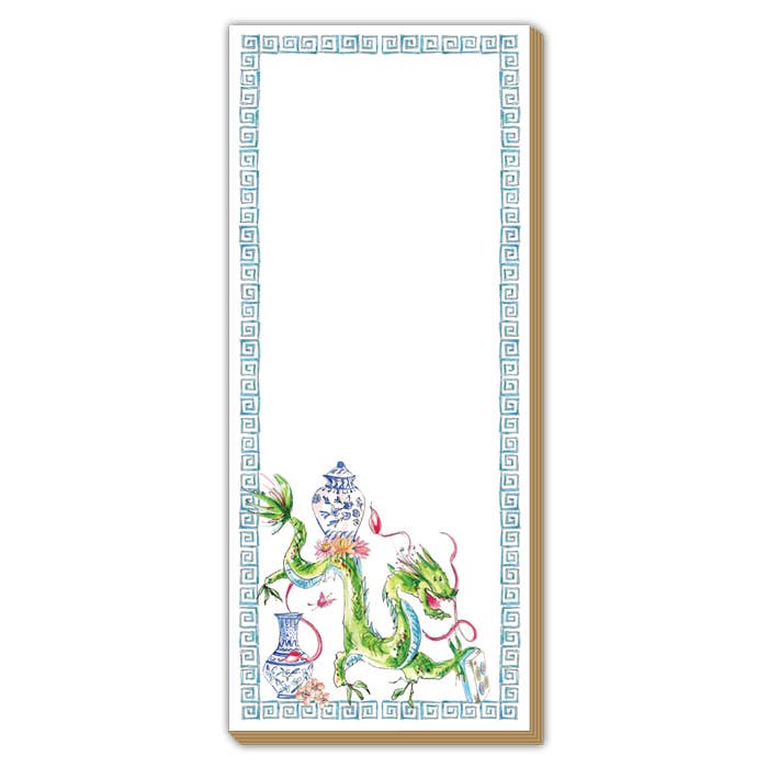 Notepad Dragon Chinoiserie Pots Long