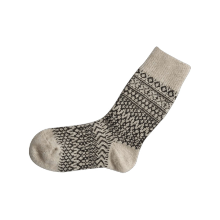 Wool Jacquard Socks Oatmeal