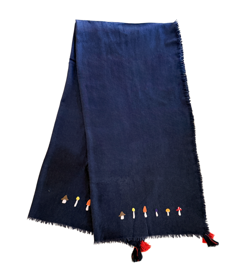 Shawl Deep Forest Mushroom Navy