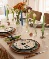 Blue Flowers Dessert Plate Set 4