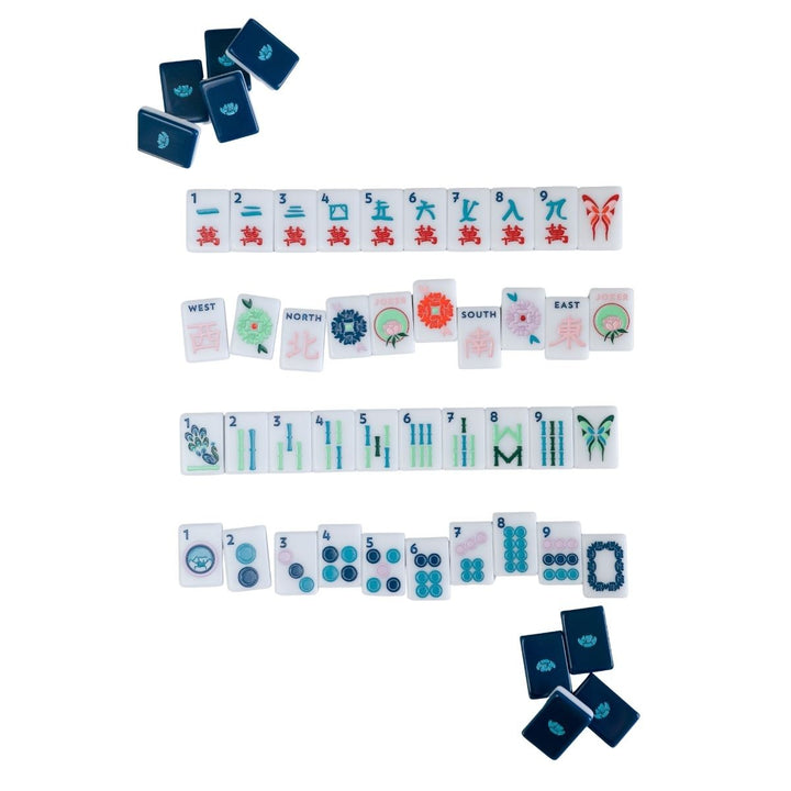 Mahjong Tile Set Blue & White