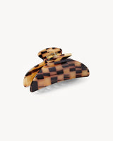 Midi Hair Clip Blonde Checker