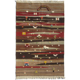 Red and Brown Pastures Kilim Rug