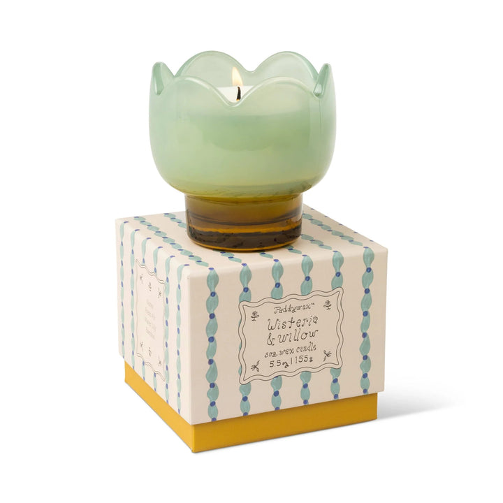 Glass Tulip Candle Wisteria