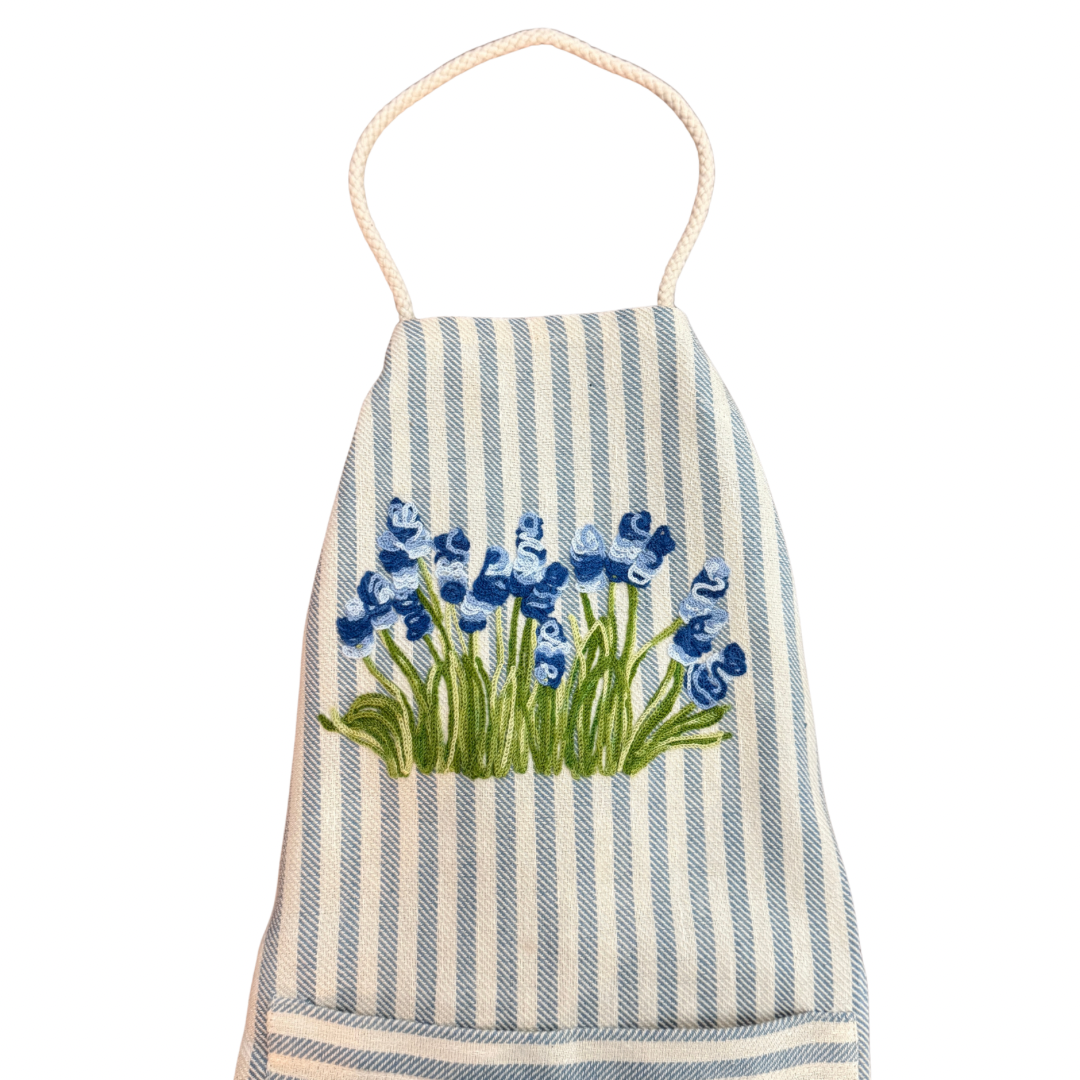 Embroidered Apron Blue Bonnets