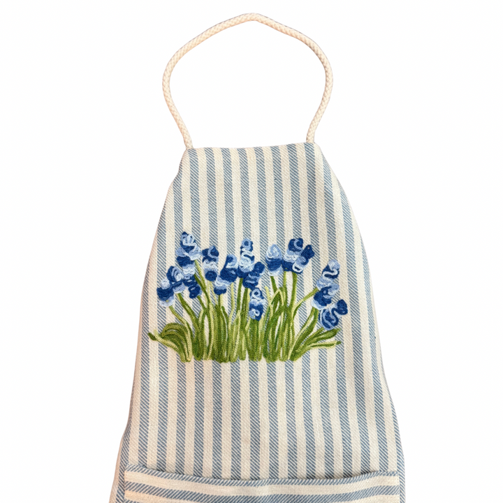 Embroidered Apron Blue Bonnets