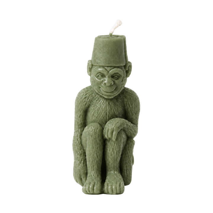 Monkey with a Fez Beeswax Candle: Sage